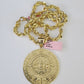 Real 14k Solid Rope Chain Mayan Calendar Charm Set 6mm 18"-30" Necklace Gold