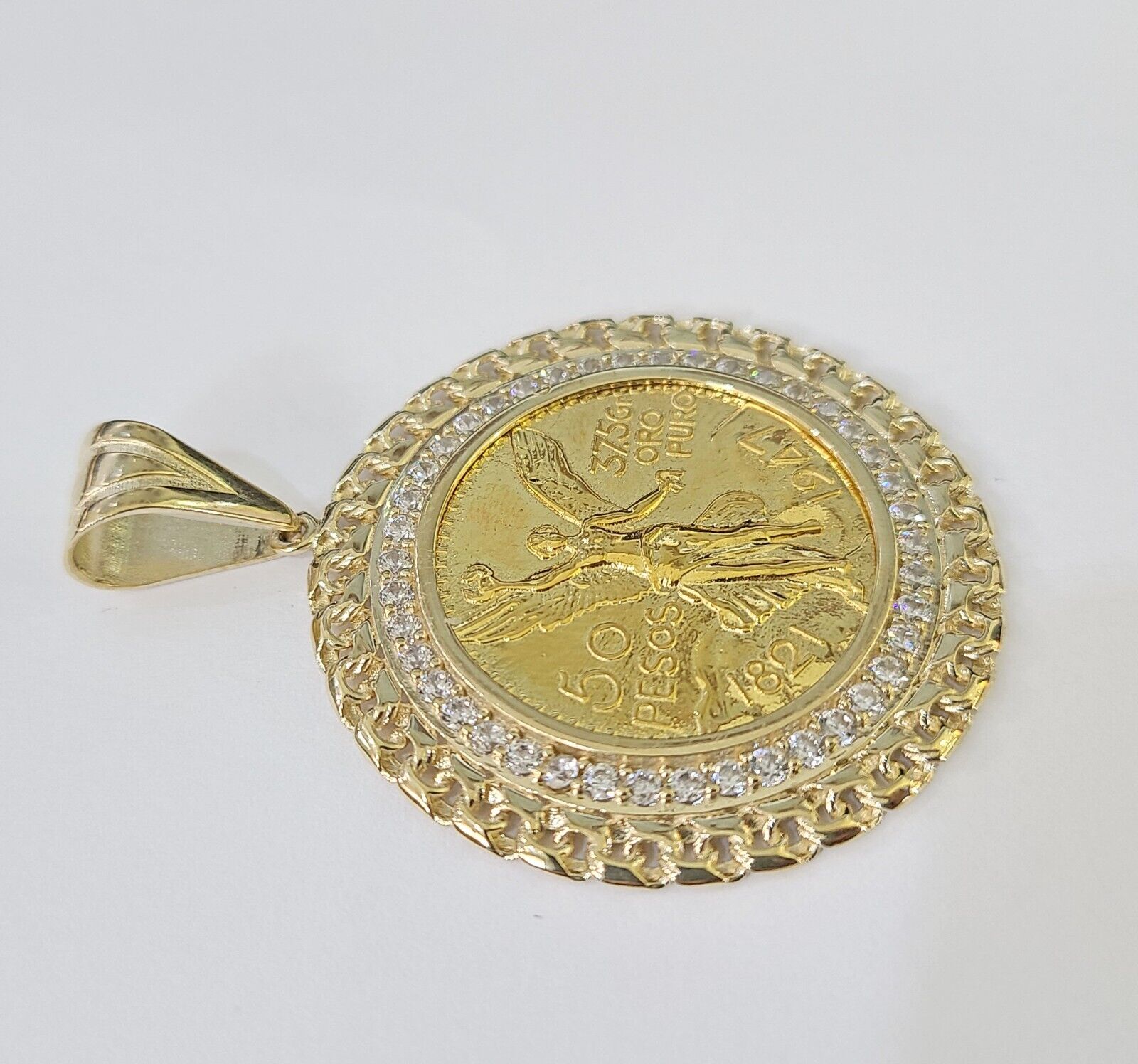 10k Centenario Coin Charm Yellow Gold 50 Pesos 1947 Mexico/Mexican Coin