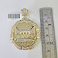 10K Yellow Gold Franco Chain Last Supper Charm ,necklace 3mm 18-26inch REAL 10KT