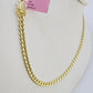 Real 14K Miami Cuban Link Chain Necklace Yellow Gold 24 inch 6mm Mens Hollow