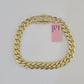 14K Royal Monaco Cuban Bracelet Yellow Gold 8mm 8 inches Box Lock