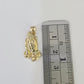 14k Rope Chain Praying Hands Charm Pendant Gold 2mm 18"-24inch SET Necklace