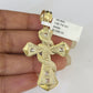 10K Gold Franco Chain Jesus Cross Charm Pendant 20-26 inches 2.5mm REAL Yellow