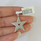 10K Real Diamond Star Emoji Charm 1.25 Inch Emoji Pendant 10kt Yellow Gold