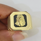 Real 10k Ring Jesus Head Fancy Black Design Yellow Gold Men Casual 10kt
