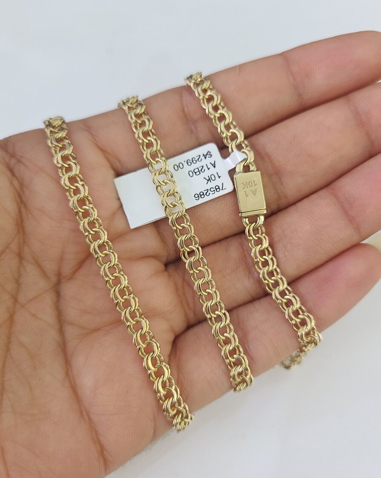 Real 10k Gold Chino ID Chain 4mm 20Inch Yellow Necklace Real Gold