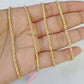 18k Real Solid Rope Chain Yellow Gold 2mm 22" Inch Genuine 18k Necklace