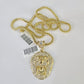 10K Franco Chain Roaring Lion Pendant Charm Necklace 20"-26" 3mm Gold Yellow SET