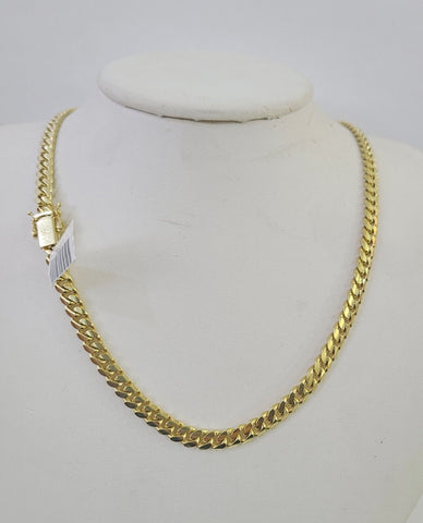 10k Miami Cuban Link Chain Necklace Solid Yellow Gold 5mm 18-26 Inches Real