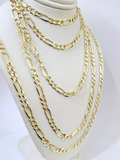 Real 14k Solid Gold Chain Figaro Link Necklace 5mm 18"-28" Men Women 14kt