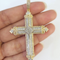 10k Diamond Jesus Cross Charm Yellow Gold Pendant Genuine Real 10kt