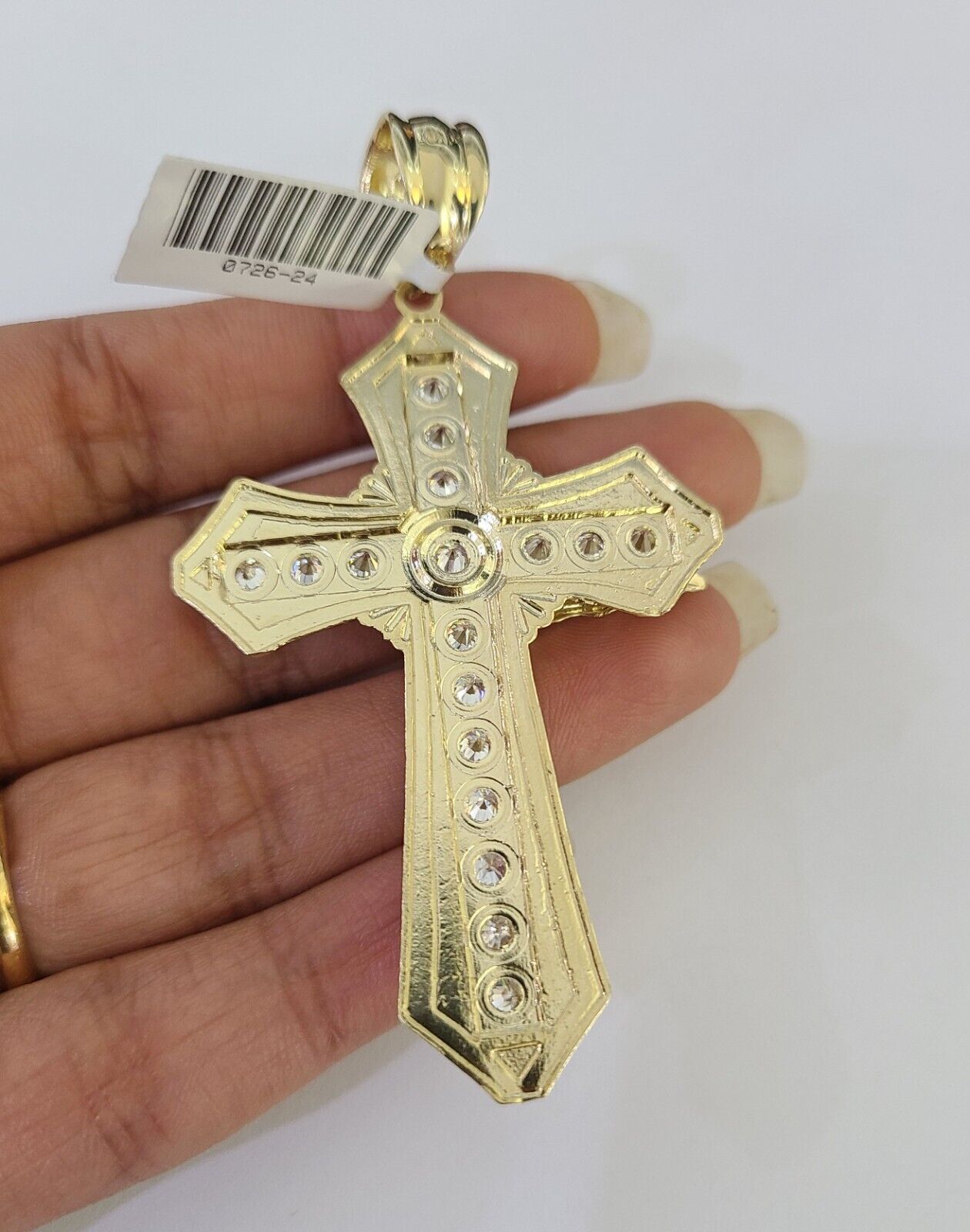 10K Miami Cuban Link Chain Jesus Cross Pendent Charm 6mm 20"-30" Necklace
