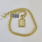 10k Gold Initial C Charm Rope Chain 16"-26" 2.5mm SET Necklace Alphabet Pendant