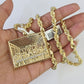 Real 10k Solid Rope Chain Last Supper Charm Set 6mm 20"-30" Inch Necklace Gold