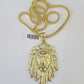 10K Franco Chain Lion Pendant Charm Necklace 20"-28" 4mm Gold SET Yellow