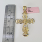 14k Jesus Christ CZ Cross Charm Pendant Yellow Gold REAL Genuine Diamond Cuts