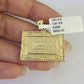 10K Gold Miami Cuban Chain Last Supper Charm 18"-30" 3mm REAL Pendant