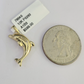 10K Real Dolphin Charm Pendant Yellow Gold 1" Genuine