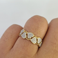 Real 10k Hearts Diamond Ladies Ring Women Casual 10Kt Yellow Gold