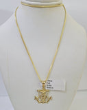 10K Gold Franco Chain Anchor Charm Length 18"-26" 1.5mm REAL Yellow