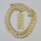 10k Gold Chain Nugget Charm Solid Cuban Curb Necklace 9mm 20"-30" SET