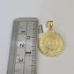 10K Gold Miami Cuban Chain Mayan Calendar 18"-28" 3mm REAL Pendant Necklace SET