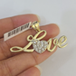 10K Real Yellow Gold LOVE Charm Pendant Gold 10kt Genuine