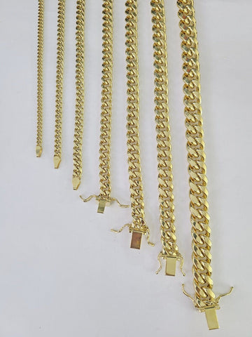 10k Gold Miami Cuban Link Chain Necklace 3mm-10mm 20-30 Inches 10kt Real Yellow