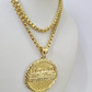 Real 10k Gold Byzantine Necklace Last Supper Nugget 20"-30" 3mm Pendant SET