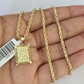 10k Gold Initial A Charm Rope Chain 16"-26" 2.5mm SET Necklace Alphabet Pendant