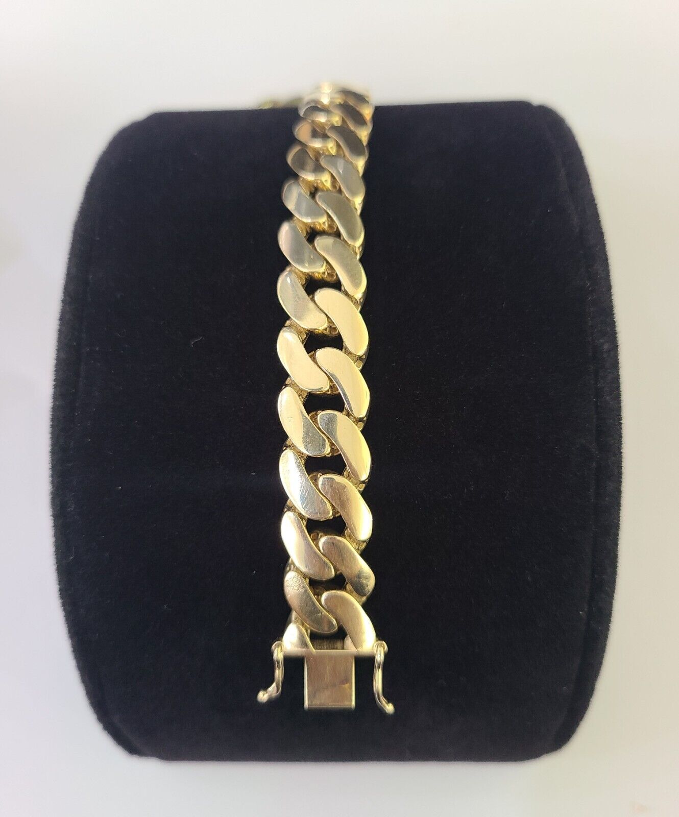 Real 10K Royal Monaco Bracelet Yellow Gold 8" Box Clasp 11mm Genuine