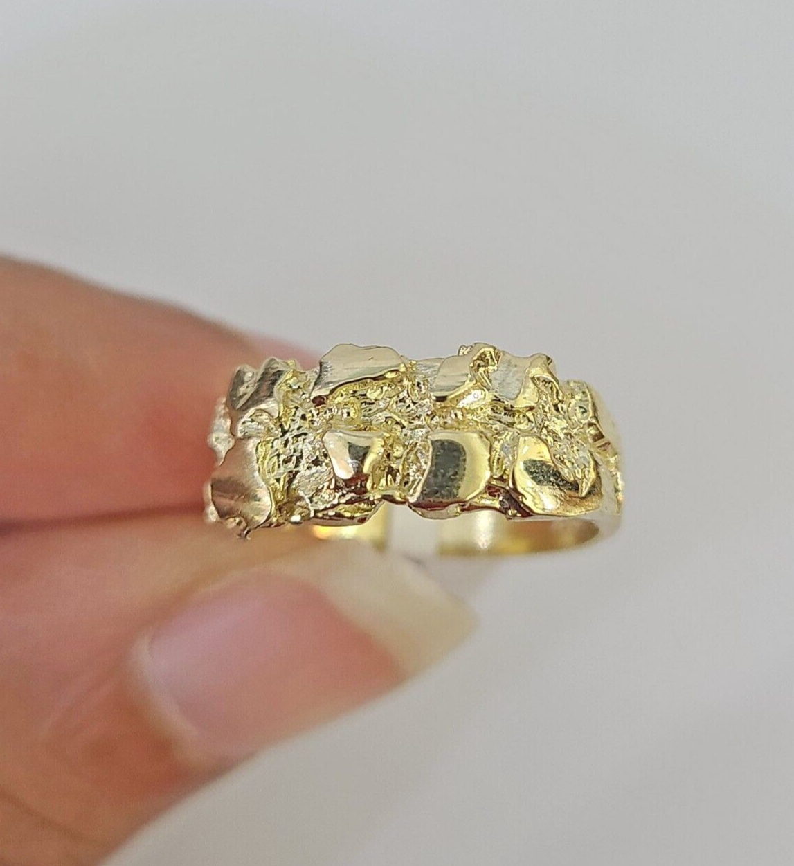 Real 10k Nugget Ring Yellow Gold Casual Ring 10kt Genuine Kids