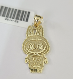 10k Cartoon Monster Charm Pendant Men Women 10kt Real Yellow Gold