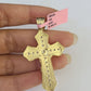 Real 14k Chain Cross Charm Set Miami Cuban Link 5mm 18"-30" Necklace Pendant