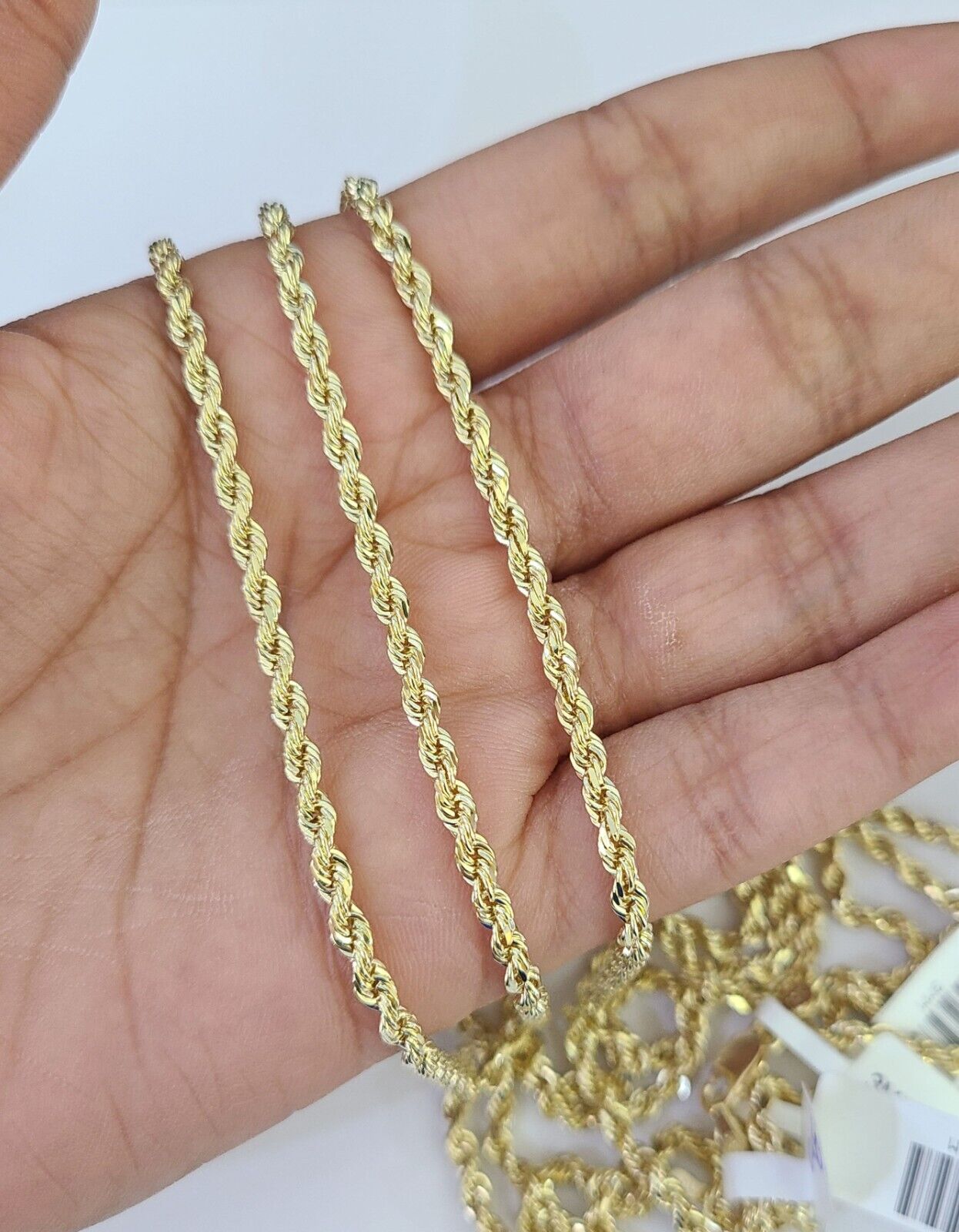 10k Solid Real Rope Chain Necklace 3mm 18"-26" Yellow Gold Men Women Genuine