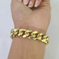 14K Miami Cuban Bracelet Yellow Gold Box Clasp 8" Inch 13mm Link Thick