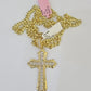 Real 14k Chain Cross Charm Set Miami Cuban Link 5mm 18"-30" Necklace Pendant