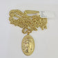 10K Gold Miami Cuban Chain Jesus Head Charm 18"-30" 3mm REAL Pendant