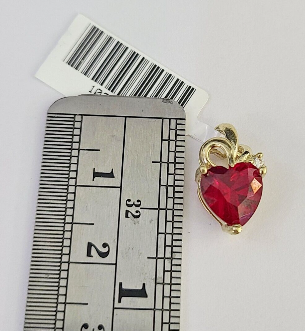 10K Real Heart Charm Pendant Gold 10kt Genuine Yellow