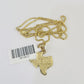 10K Solid Franco Chain Texas Map Pendant Charm Necklace 16"-24" 1mm Ladies