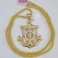 14K Franco Chain Jesus Anchor Pendant Charm Necklace 20"-26" 4mm Gold