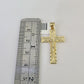 10K Franco Chain Jesus Cross Pendant Charm Necklace 16"-24" 2mm Gold SET Yellow