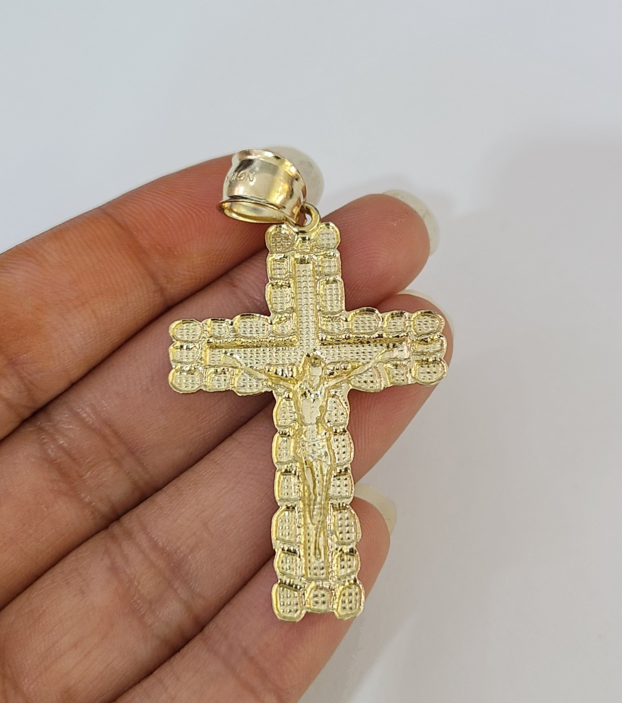 Real 10K Jesus Cross Pendant Crucifix Yellow Gold Charm Genuine 10kt
