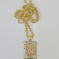 10k 3mm Rope Chain Virgin Mary Pendant 18"-30" Yellow Gold Set Charm Necklace