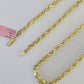 Real 14k Gold Rope Chain Necklace 3mm-6mm 20"-26" Inch Men Women Yellow 14kt