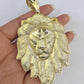 10k Gold Byzantine Necklace Lion Head Charm Pendant 20"-30" 8mm SET Chain