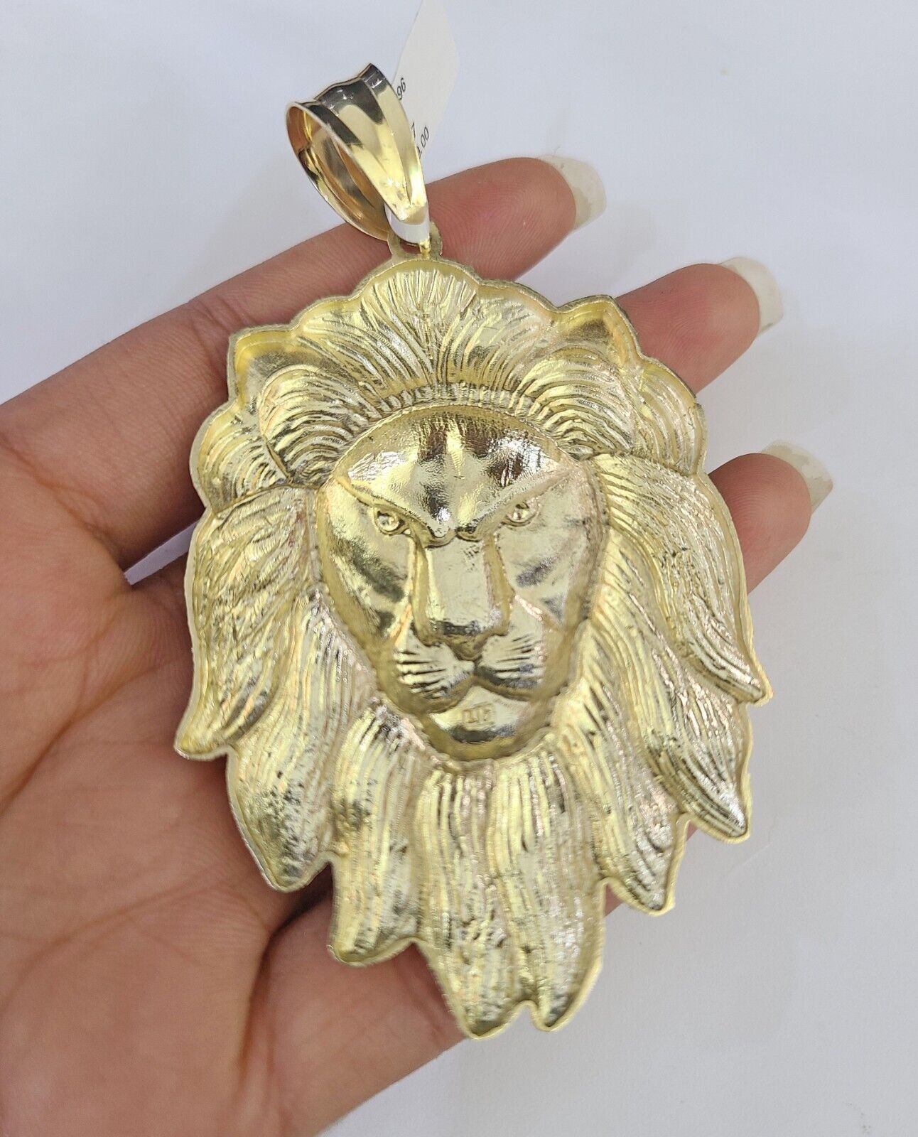 10k Gold Byzantine Necklace Lion Head Charm Pendant 20"-30" 8mm SET Chain