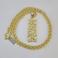 Real 10k Solid Rope Chain Nugget Charm Set 4mm 18"-30" Inch Necklace Yellow Gold