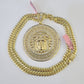 Real 14k Solid Chain Medusa Head Charm Set Miami Cuban Link 6mm Necklace Pendant