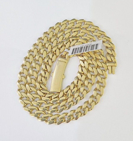 Real 10k Royal Monaco Chain 6mm 20 inches Yellow Gold Necklace Men Women